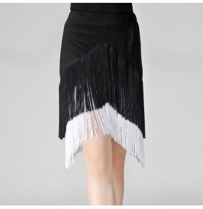 Women's girls tassels latin dance skirts salsa chacha rumba dance skirts 