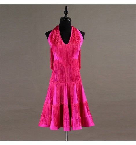 pink dress with tassels