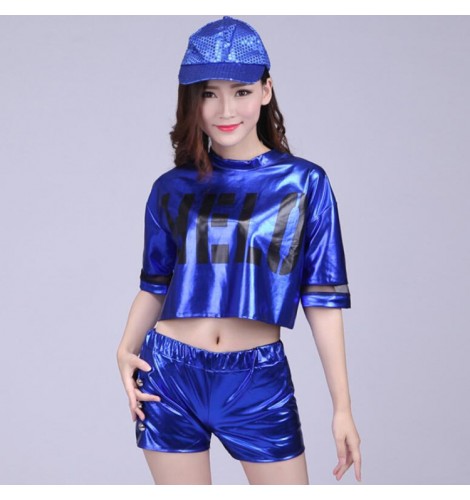 Women S Hiphop Dance Outfits For Girls Gold Black Blue Fuchsia