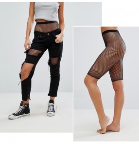 Women's hiphop street dance under short stockings for female jazz dance stage performance underwear for ripped pants