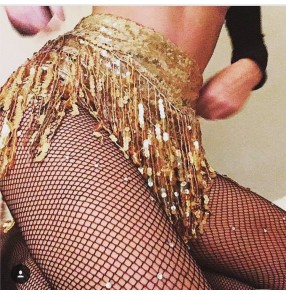 Women's jazz dance shorts high waist fringes sequin sexy hot dance night club singers lead dancers hiphop dancing shorts