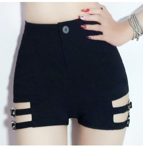 Women's jazz hiphop dance shorts night club pole dance stage performance modern dance gogo dancers singer black shorts