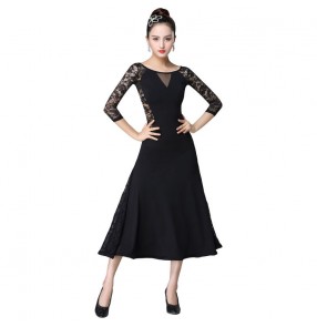 Women's lace ballroom dancing dresses waltz tango dance dresses costumes