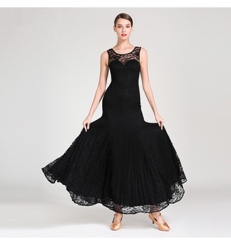 Women's lace Ballroom dresses robe de danse de salon pour dame v neck ...
