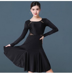 Women's latin dance dresses girls stage performance professional  latin salsa rumba chacha dance skirts dress