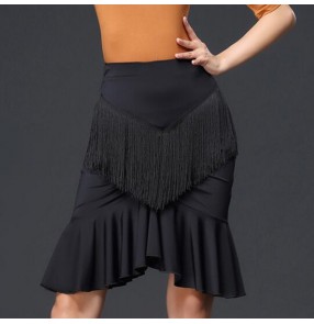 Women's latin rumba samba chacha dance tassels skirts fringes salsa competition modern dance skirts