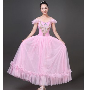 Women's light pink white  modern dance ballet dance dresses ballet dance costumes