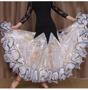 Women's modern dance ballroom dancing skirts professional waltz tango flamenco dancing skirts 