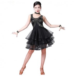 Women's modern dance jazz dress latin dress robe de danse latine femme salsa rumba latin dance skirts costumes 