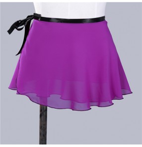 Women's modern dance wrap skirt white red violet black fitness sports practice latin ballroom dance gymnastics stage performance skirt