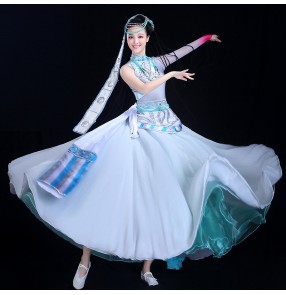 Women's Mongolian costumes chinese folk dance minority tibet stage performance dress costumes