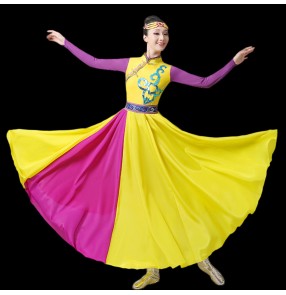 Women's Mongolian dance dresses chinese mongolia minority ethnic photos shooting stage performance dresses for female