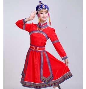 Women's Mongolian dance dresses costumes chinese folk dance stage performance drama cosplay dresses clothes
