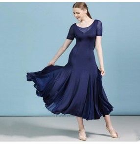 Women's navy ballroom dancing dresses waltz tango dance dress