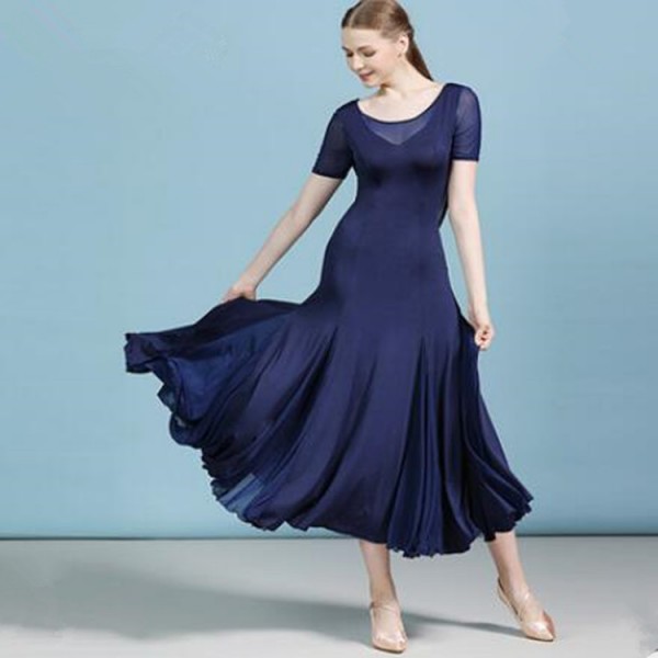 Women S Navy Ballroom Dancing Dresses Waltz Tango Dance Dress