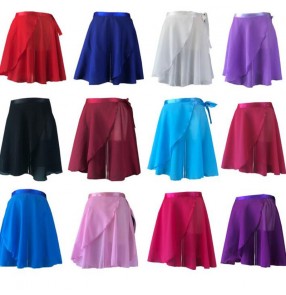 Women's one piece ballet dance skirt modern dance practice gyms fitness exercises wrap chiffon skirt