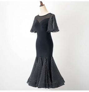 Women's polka dot ballroom dancing dresses waltz tango dance dresses for female Polka Dot Gesellschaftstanzkleid