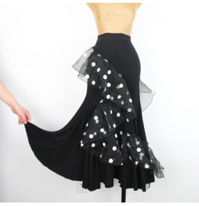 Women's polka dot latin dance skirts female ballroom dance skirts