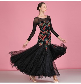Women's printed ballroom dancing dresses competition waltz tango dancing dress costumes
