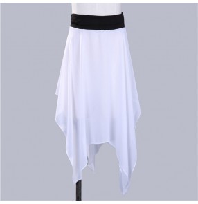 Women's purple black white red  ballet skirt modern dance fitness gymnastics stage performance wrap skirts 