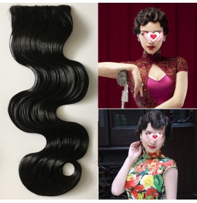 Women's retro Chinese traditional drama  cosplay Ripple bangs hair piece wig