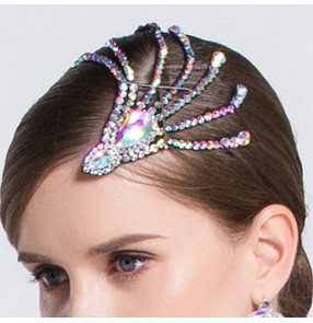 Women's rhinestones competition ballroom latin dancing headdress hair accessories