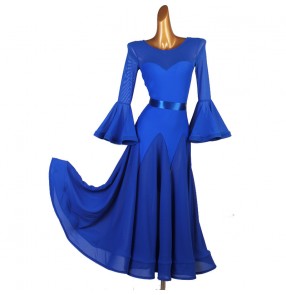 Women's royal blue ballroom dancing dresses waltz tango dance dress costumes
