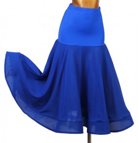 women's Royal blue ballroom dancing skirts stage performance waltz tango dance skirts costumes