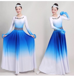 Women's royal blue violet red Mongolian dance dress Monglia dance costumes