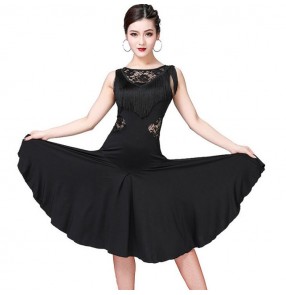 Women's salsa chacha rumba latin dance dresses female red black blue violet skirts competition dance dress costumes