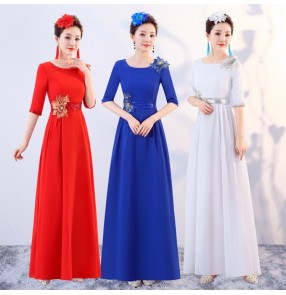 Women's singers chorus evening party dresses stage performance dresses wedding party bridesmaid costumes