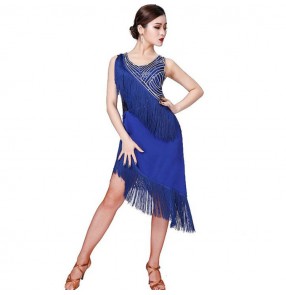 Women's tassels latin dresses vestito da ballo latino femminile jazz night club gogo dancers stage performance skirts dresses