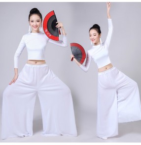 Women's traditional china style performance Chinese folk dance costumes female classical dance dresses female wide leg costumes