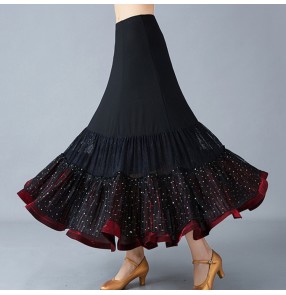 Women's waltz ballroom dancing skirts female competition foxtrot tango stage performance professional skirts
