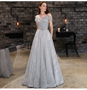 Women's weddding party Evening dress floor length bridesmaid Anniversary graduation cocktail party stage performance long evening dresses
