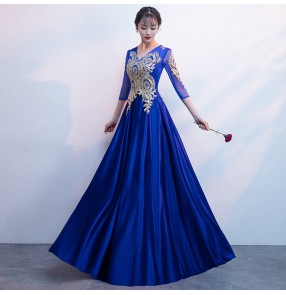 Women's wedding party cocktail bridesmaid evening dresses singers chorus stage performance long dresses