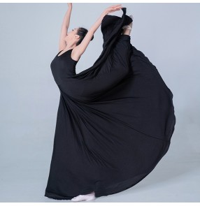 Women's white black modern dance dresses long ballet dress classical stage performance dresses