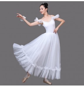 Women's white pink modern dance ballet dance dress stage performance ballet dance costumes dress