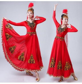 Women's xinjiang minority ethnic belly dance dresses stage performance xinjiang uighur dance dresses