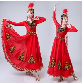Women's xinjiang minority ethnic belly dance dresses stage performance xinjiang uighur dance dresses