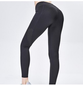 Women's yoga pants side with pocket fitness sports running yoga capris pants workout leggings