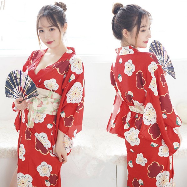 Women Sexy anime Cosplay Kimono Yukata With Obi Novelty Evening Dress ...