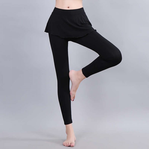 Yoga pants women white black modal slimming yoga clothes tight fitting ankle length running fitness pants feet pants ballet modern dance skirt pants